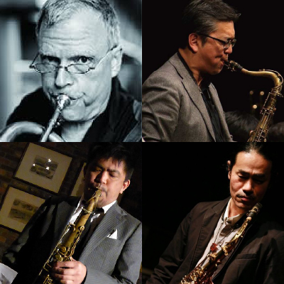 「Tenors Anyone?」ジェイ/小濱/河村/武井/4テナー ジェイ・トーマス(tenor,sax)　小濱安浩(tenor,sax)　河村英樹(tenor,sax)　武井努(tenor,sax)　後藤浩二(piano)　島田剛(bass)　倉田大輔(drums)