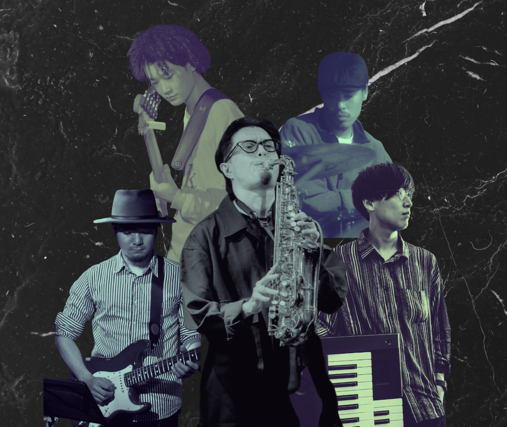 佐藤裕紀(sax)リーダーバンド”独立峰” 大城直人(gt)森田カズヤ(p,key)澤田浩輔(b)鈴木大瑛(as)