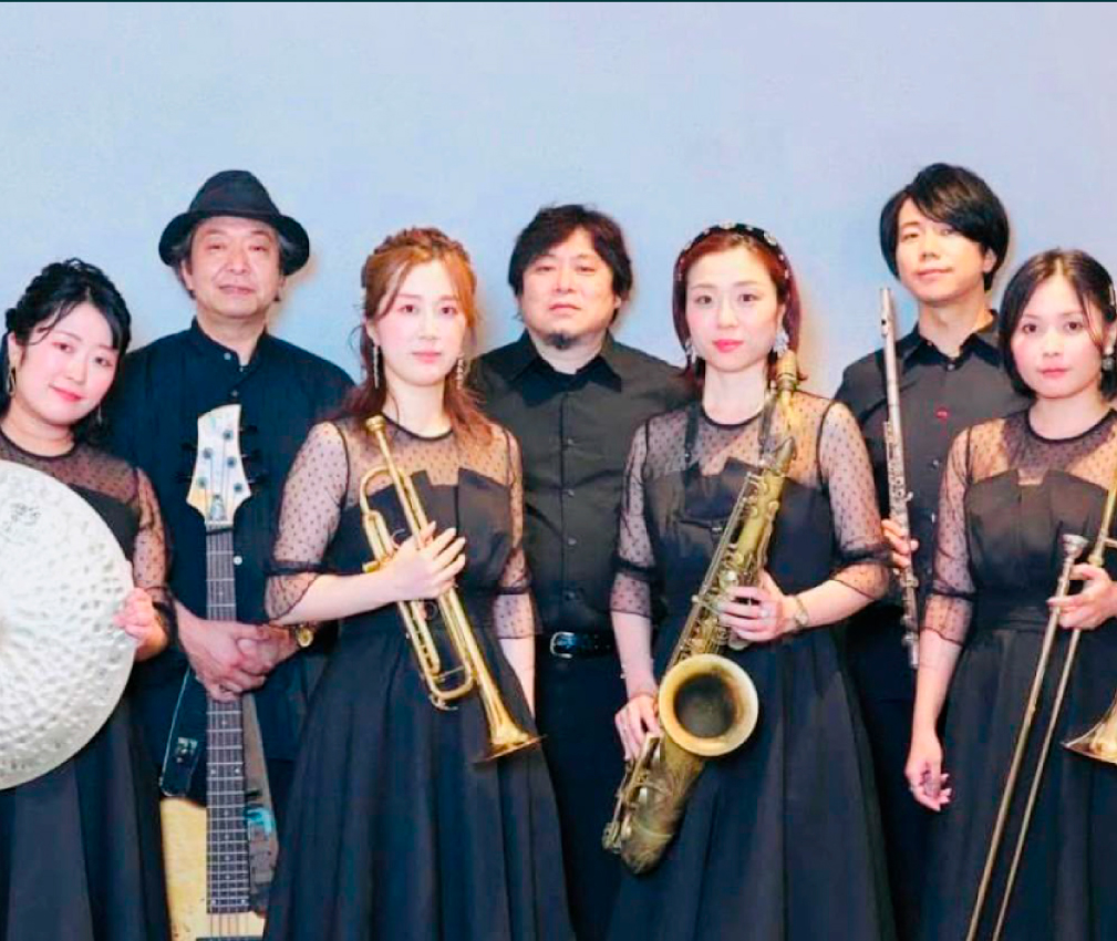 UNIT7 片桐一篤(p)筒井奏子(tp)加藤大智(fl,sax)塚本奈加(ts)西山友望(tb)名古路一也(b)上野智子(ds)